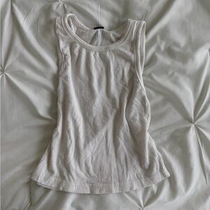 White Ribbed Tank